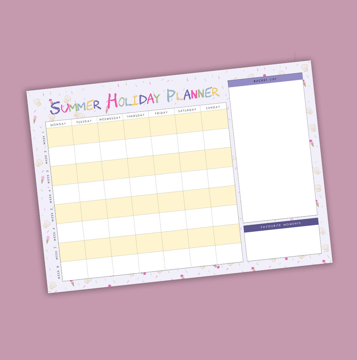 Summer Holiday Planner