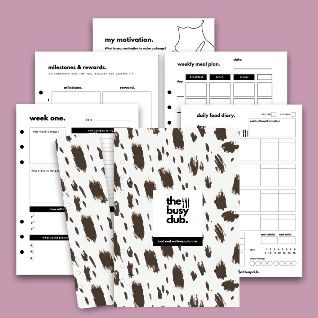 8 Week Food Diary Personal Planner Inserts - Wild Thing