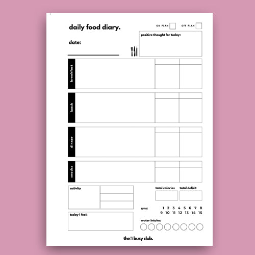8 Week Food Diary Personal Planner Inserts - Pastel Dreams
