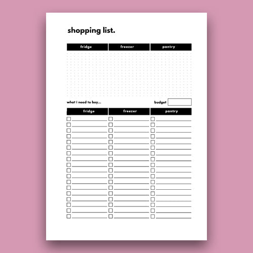 8 Week Food Diary Personal Planner Inserts - Pink Leopard