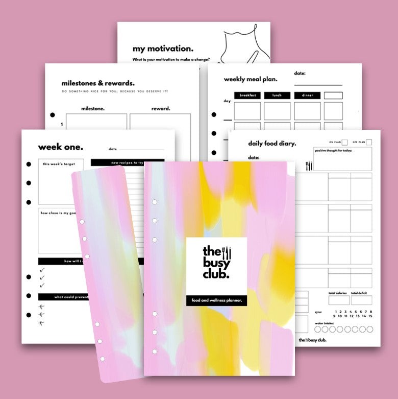 8 Week Food Diary Personal Planner Inserts - Pastel Dreams