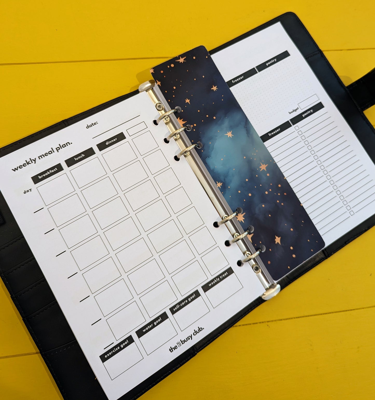 8 Week Food Diary Personal Planner Inserts - Star Dust