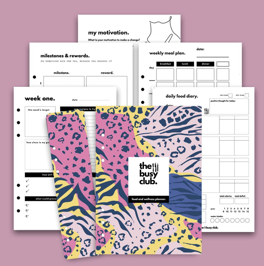 8 Week Food Diary Personal Planner Inserts - Safari