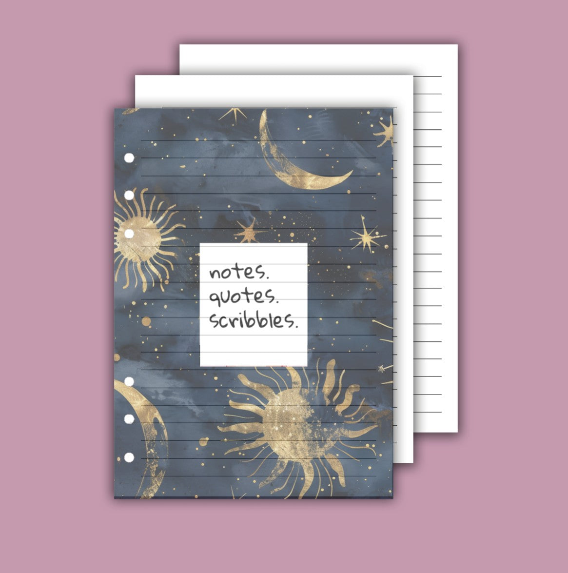 A5 Personal Planner Note Pages - Sun
