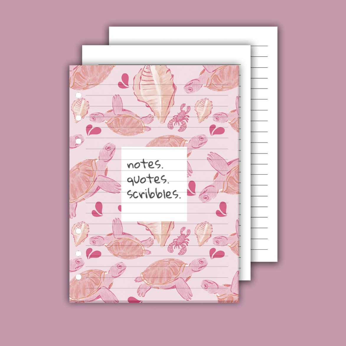 A5 Personal Planner Note Pages - Turtle Bay