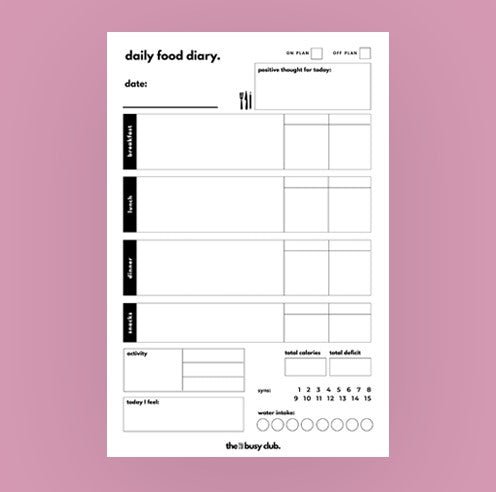 Daily and Weekly Food Planner - Blue Checkerboard