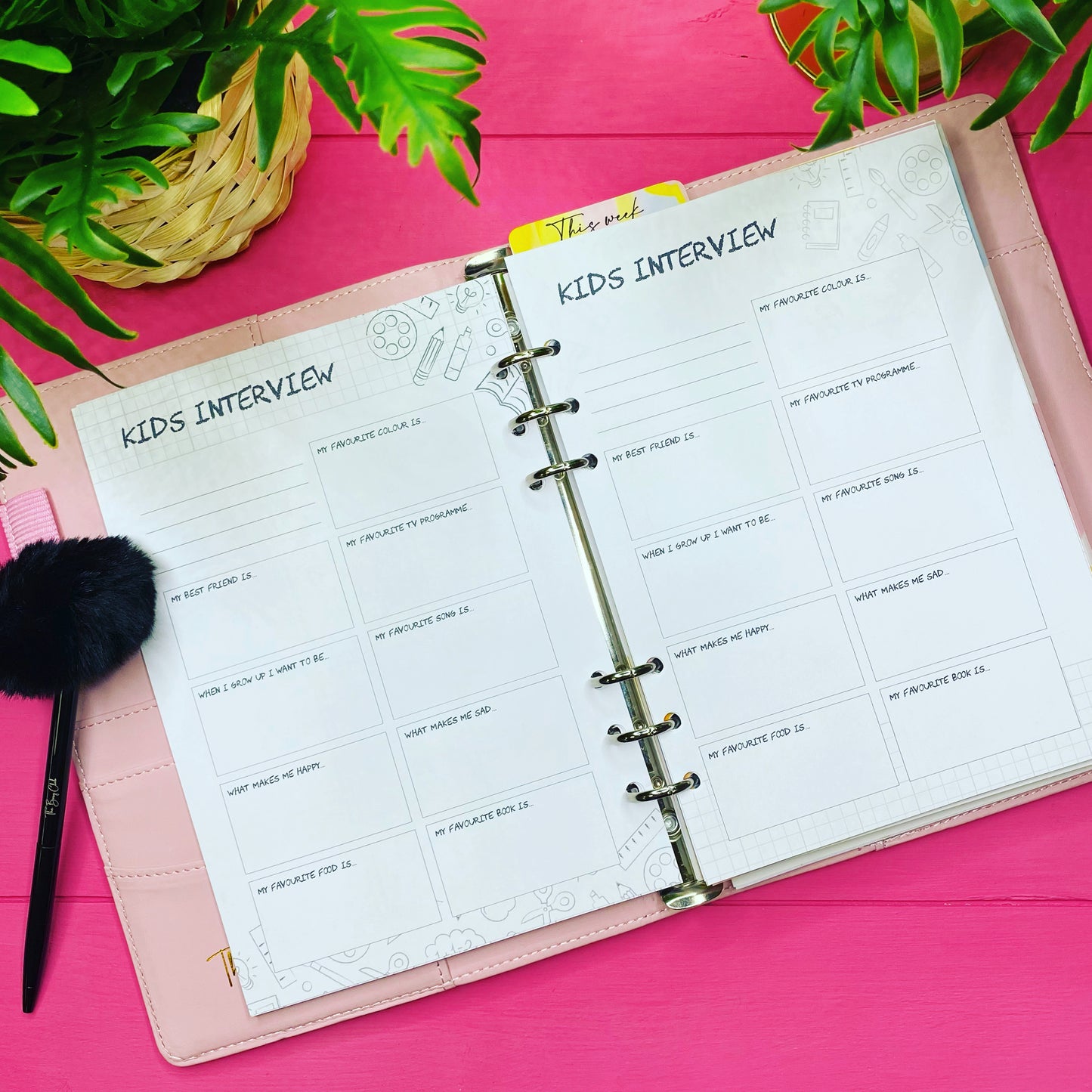 'School Planner' Binder Insert