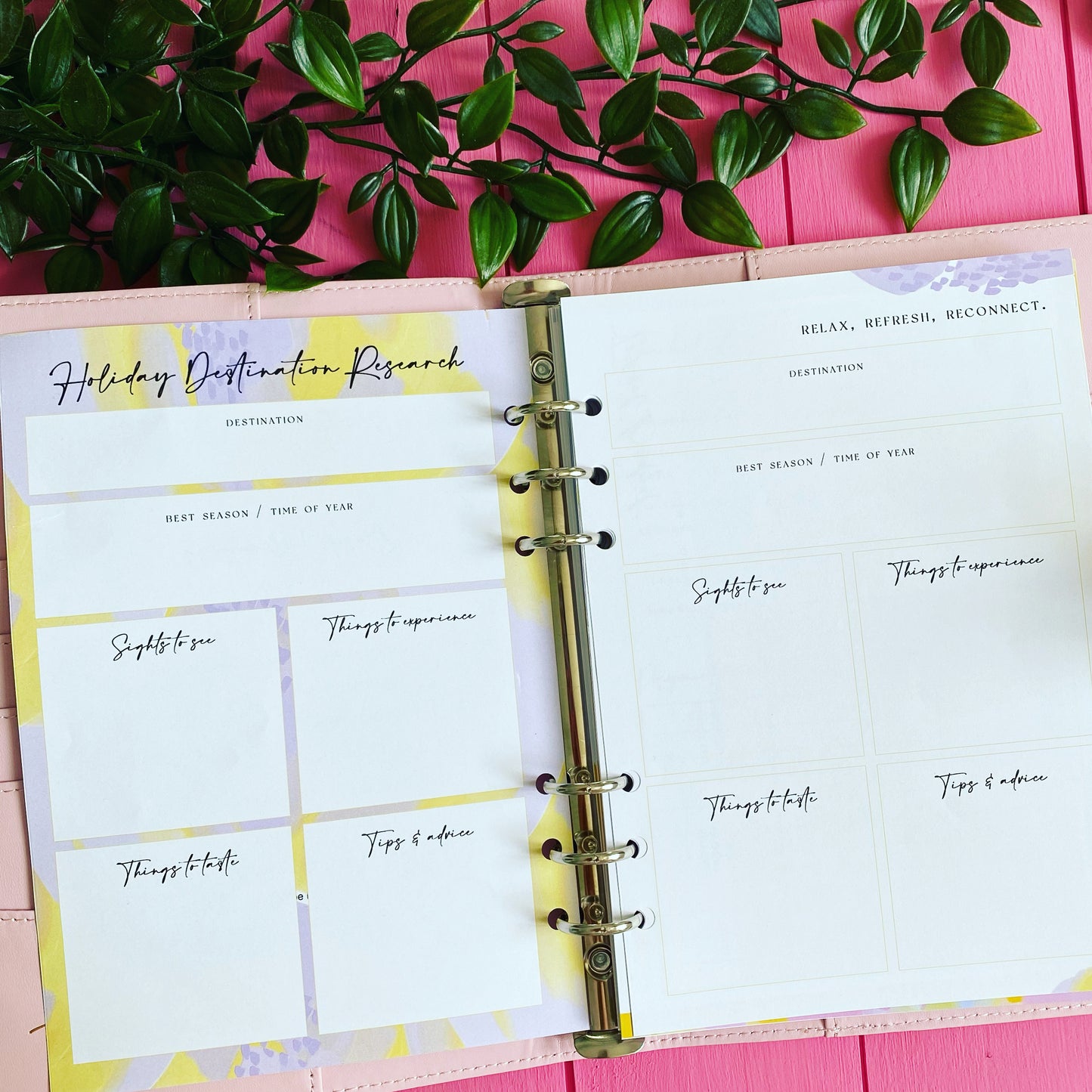 'Busy Holidaying' A5 'Blended Binder' Organiser Inserts
