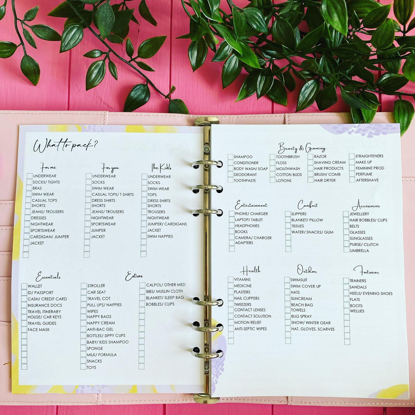 'Busy Holidaying' A5 'Blended Binder' Organiser Inserts