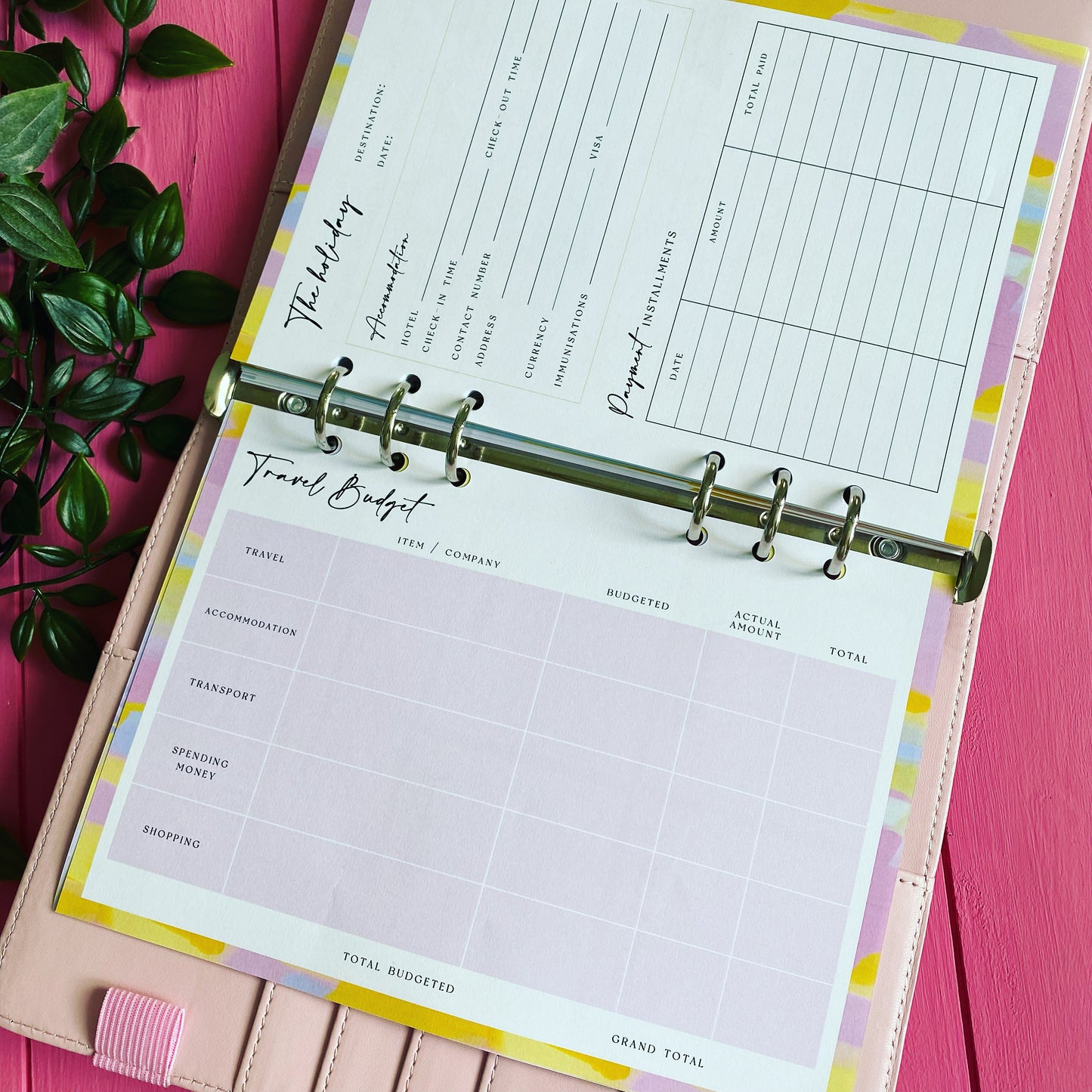 'Busy Holidaying' A5 'Blended Binder' Organiser Inserts