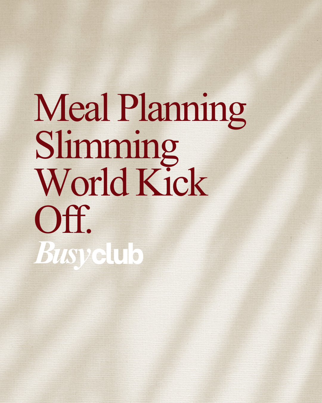 Meal Planning Slimming World Kick Off