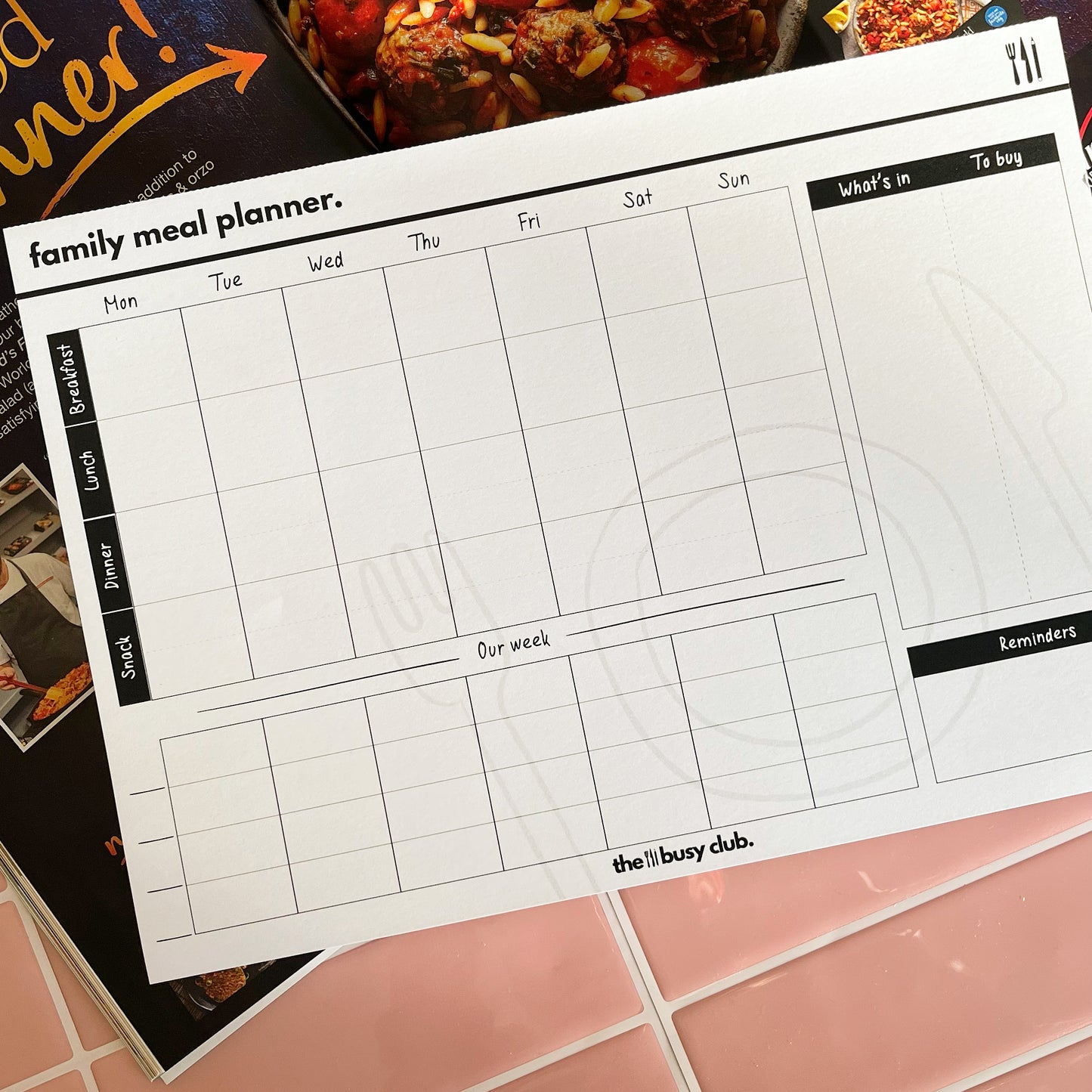 A4 Weekly Meal Planner Pad