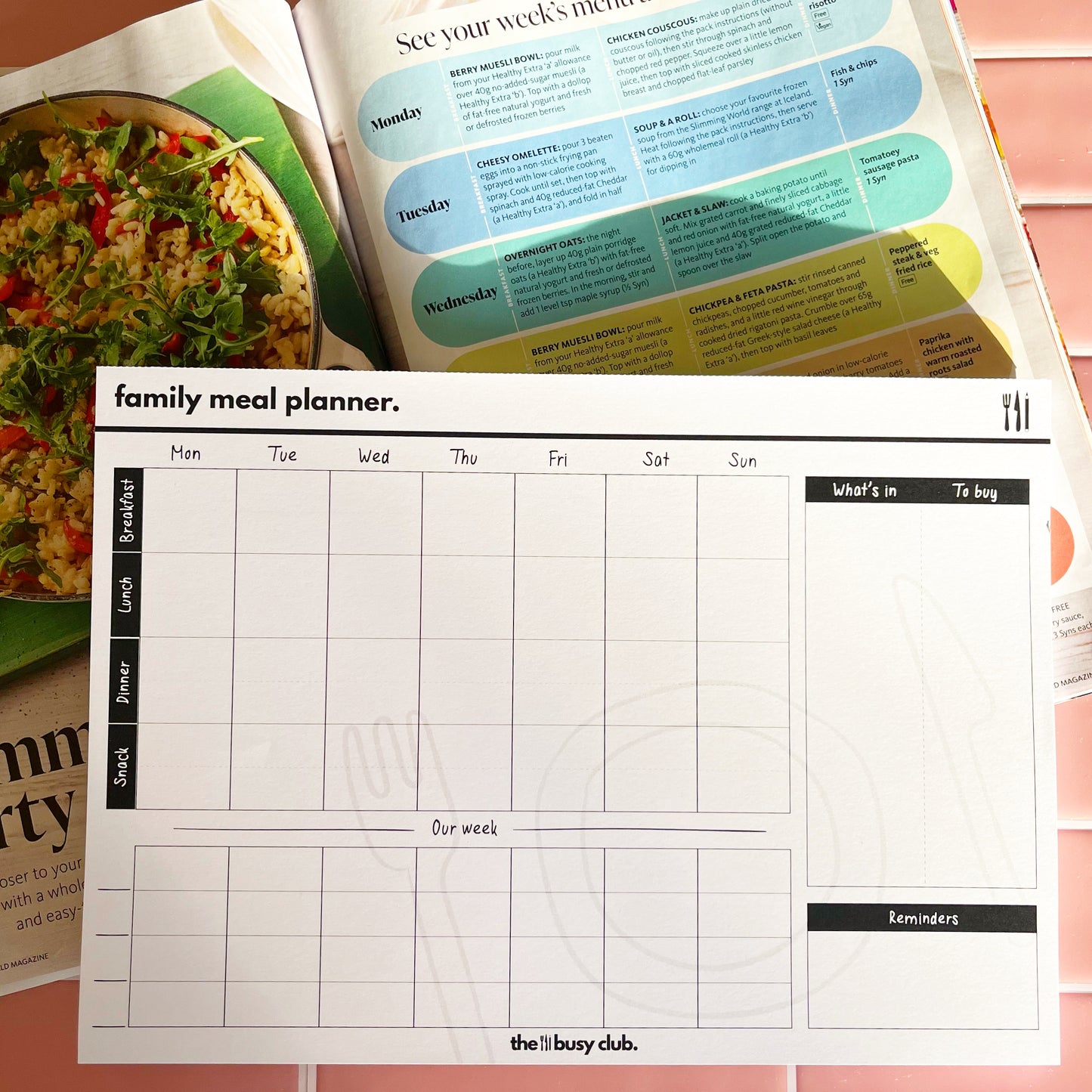 A4 Weekly Meal Planner Pad