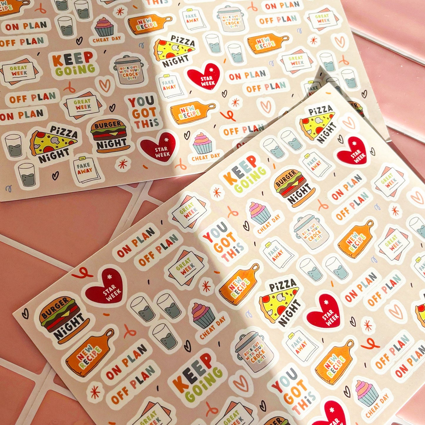 'For the love of food' Sticker sheets