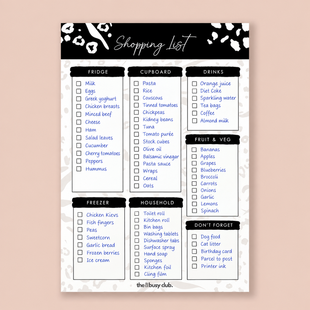 Shopping List Tear Off Pad