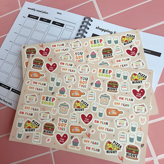 'For the love of food' Sticker sheets
