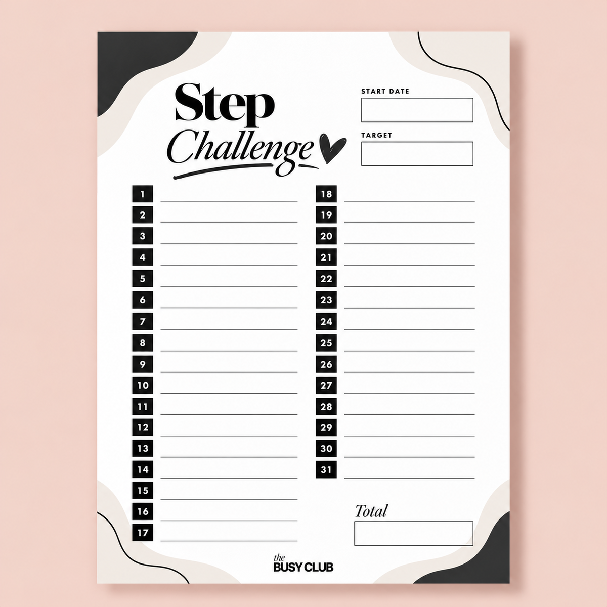 Step Challenge A5 Ring Binder Inserts