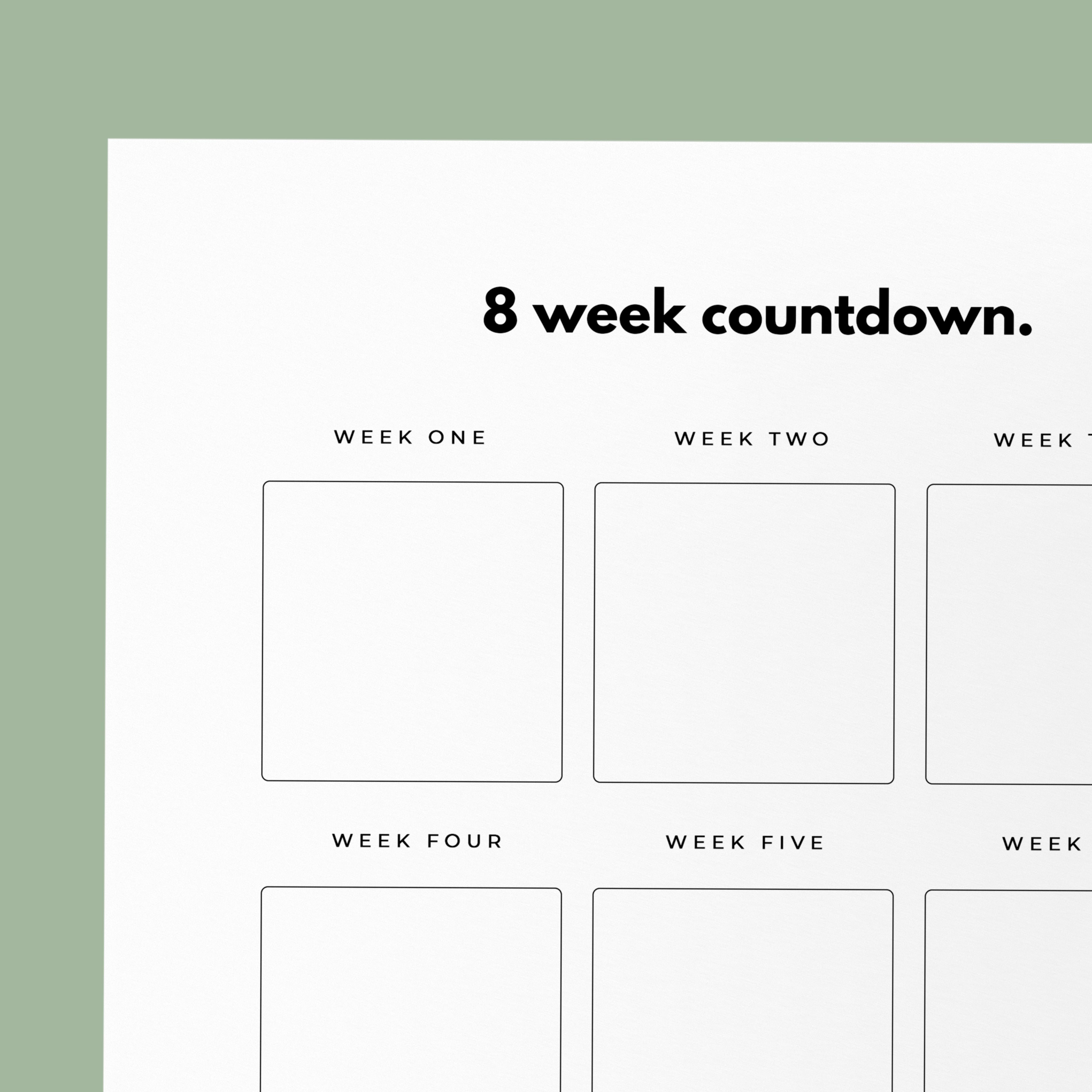 8 Week Countdown | Printable Digital Download