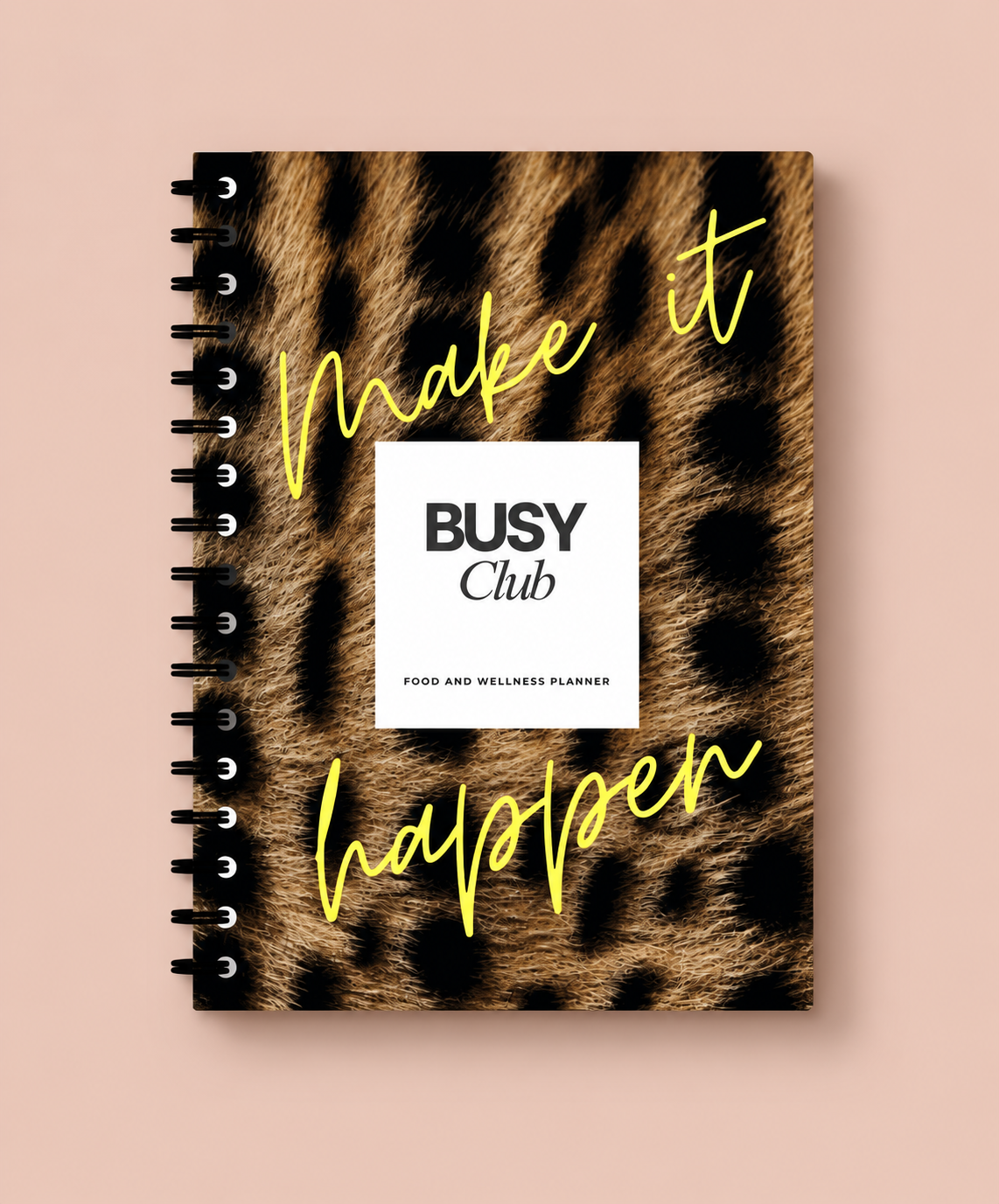 8 Week Food & Wellness Planner - Neon Leopard