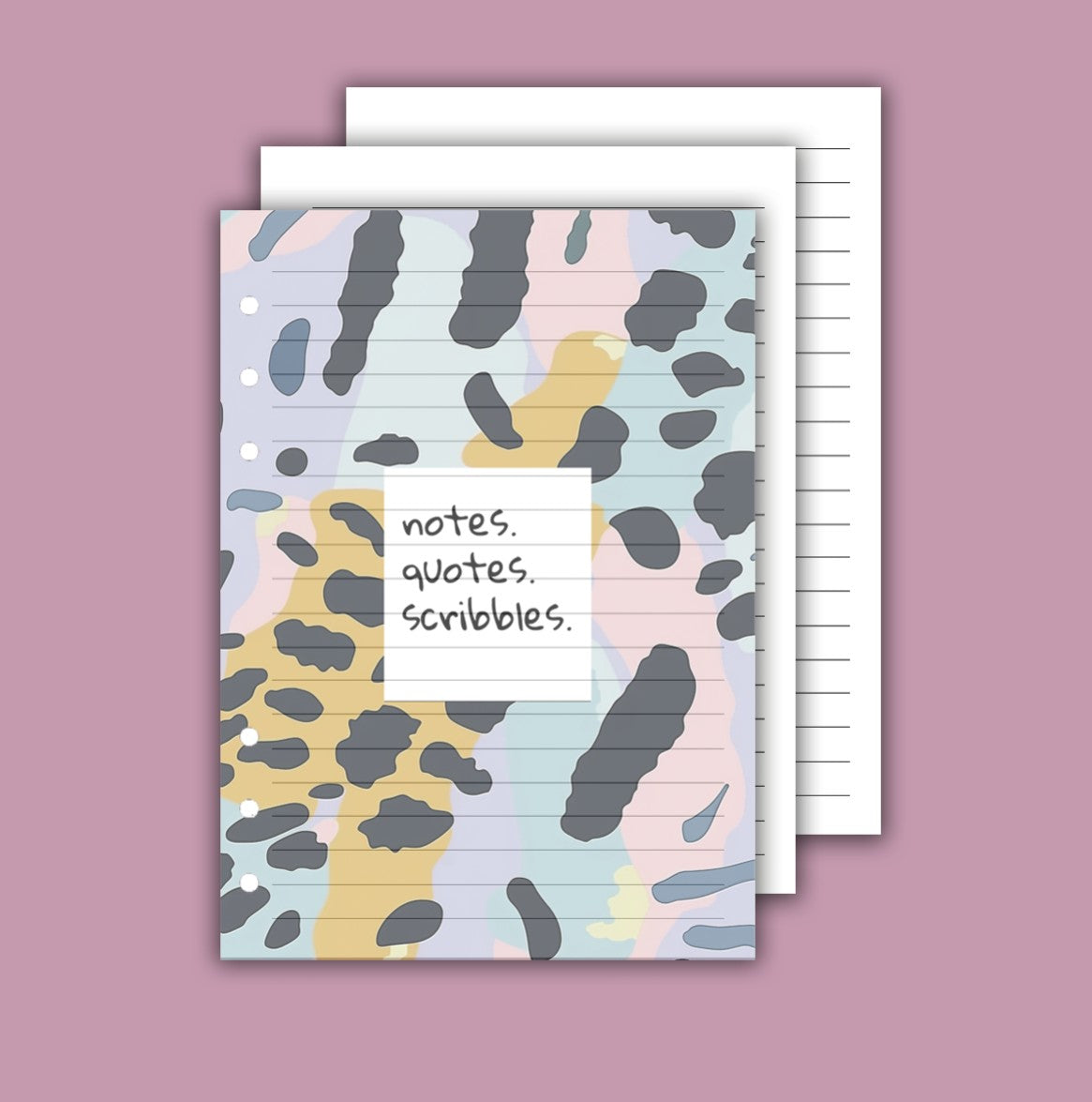 A5 Personal Planner Note Pages - Animal Print