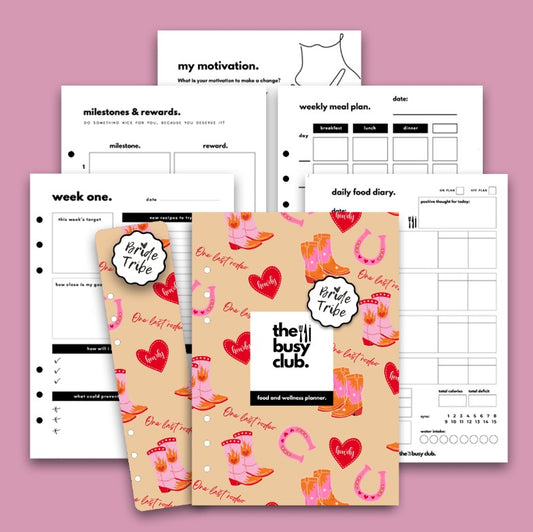 8 Week Food Diary Personal Planner Inserts - wedding One last Rodeo