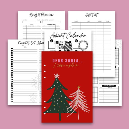 'Dear Santa I can explain' Christmas Inserts - Red Cover