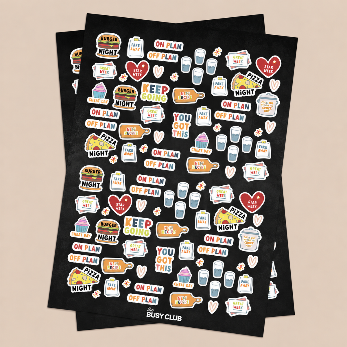 'For the love of food' Sticker Sheets