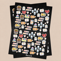 'For the love of food' Sticker Sheets