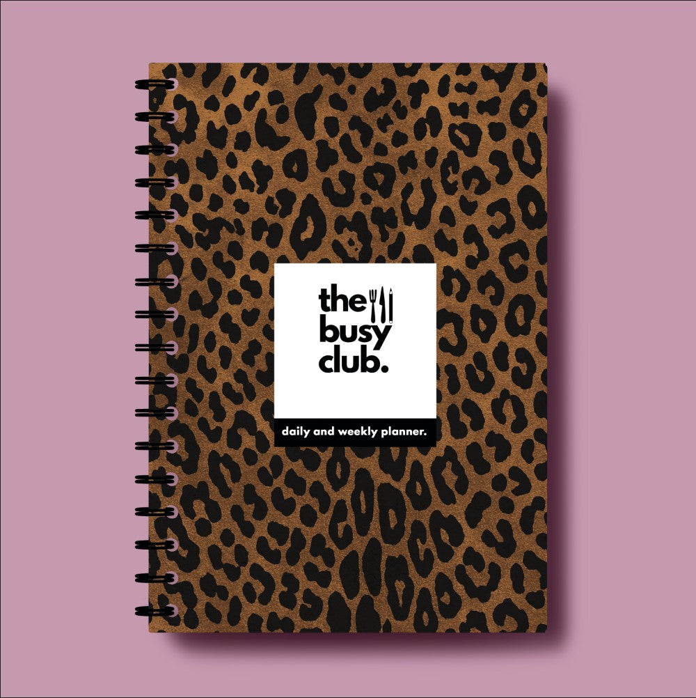 Daily and Weekly Food Planner - Dark Leopard
