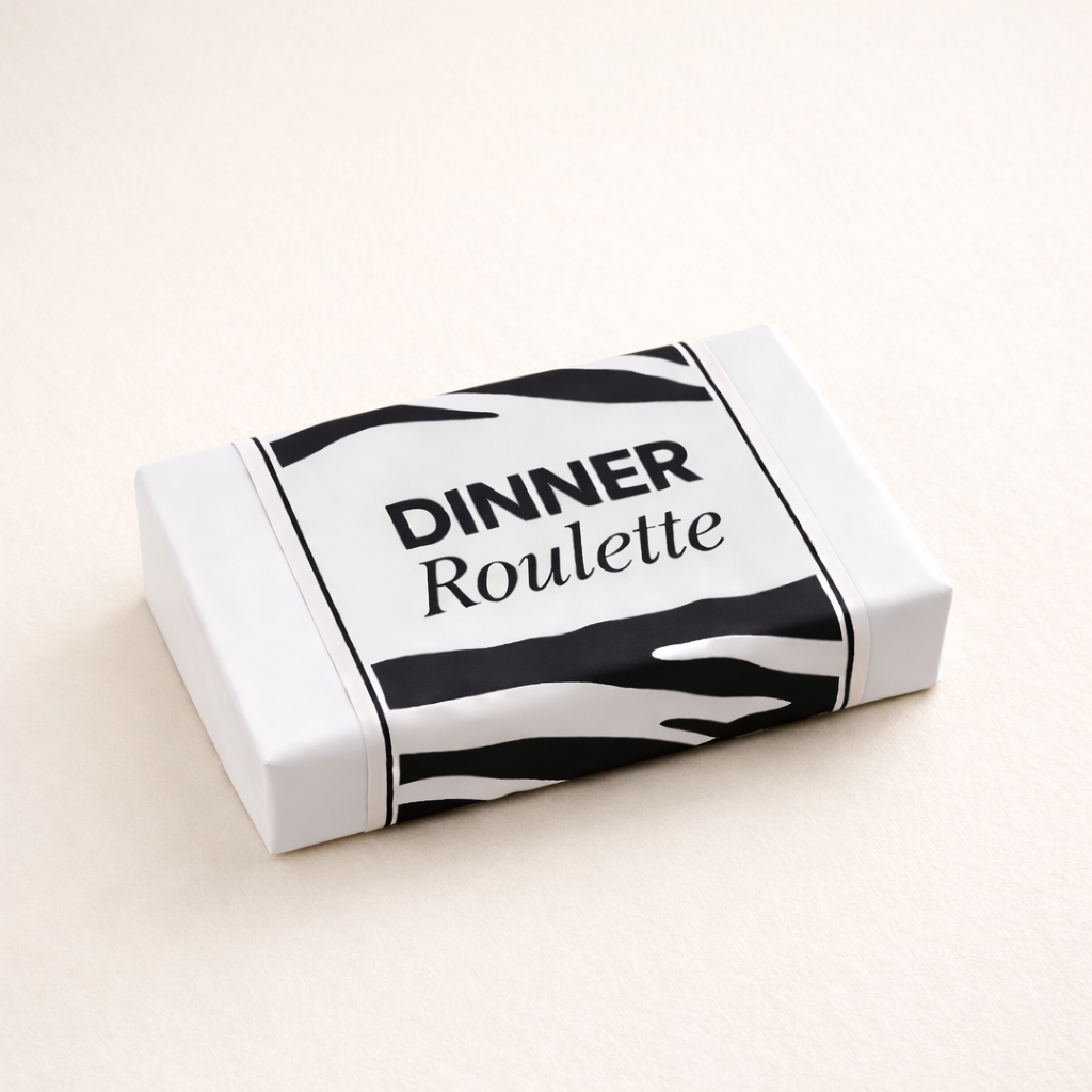 Box with 'Dinner Roulette' text on a white background