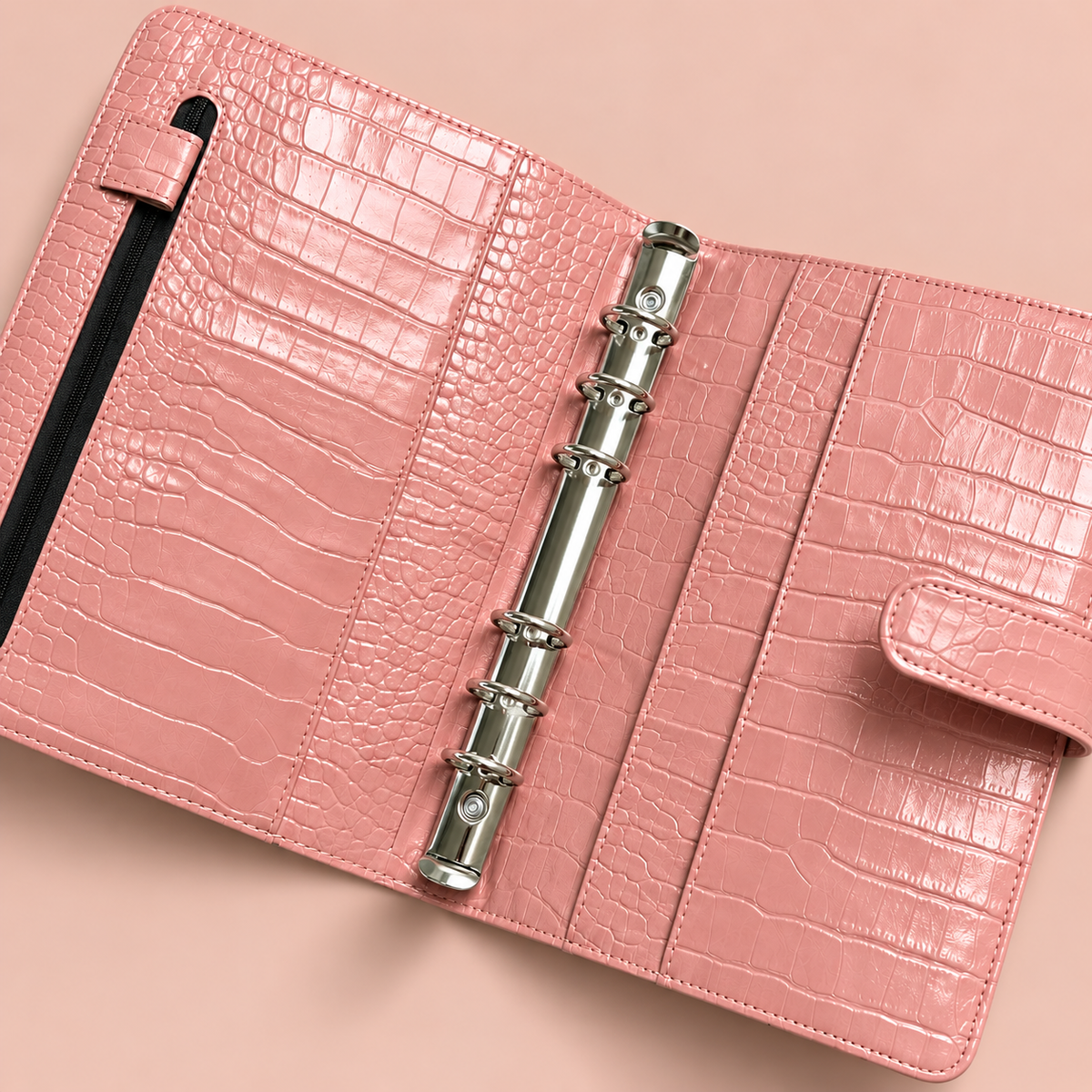 Embossed Croc A5 Ring Binder - Pink - Inner