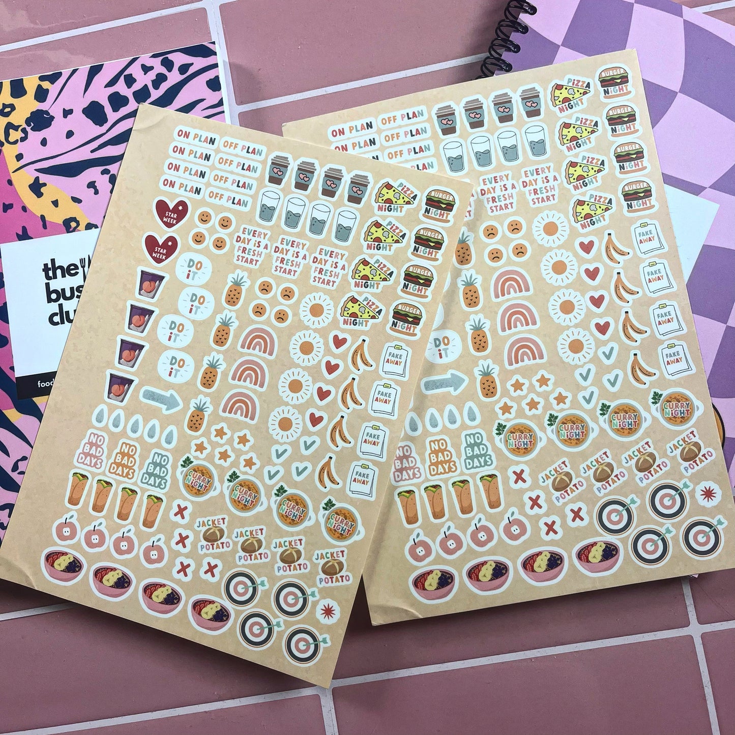 'For the love of food' Sticker sheets