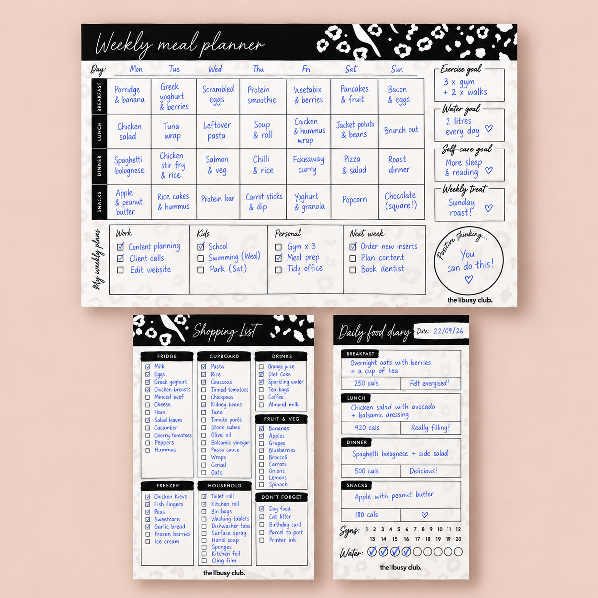 Meal Planning Tear Off Pad Bundle