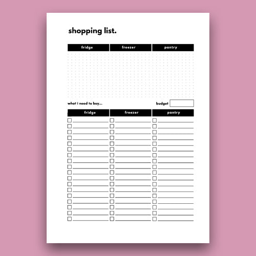 8 Week Food Diary Personal Planner Inserts - Cotton Candy