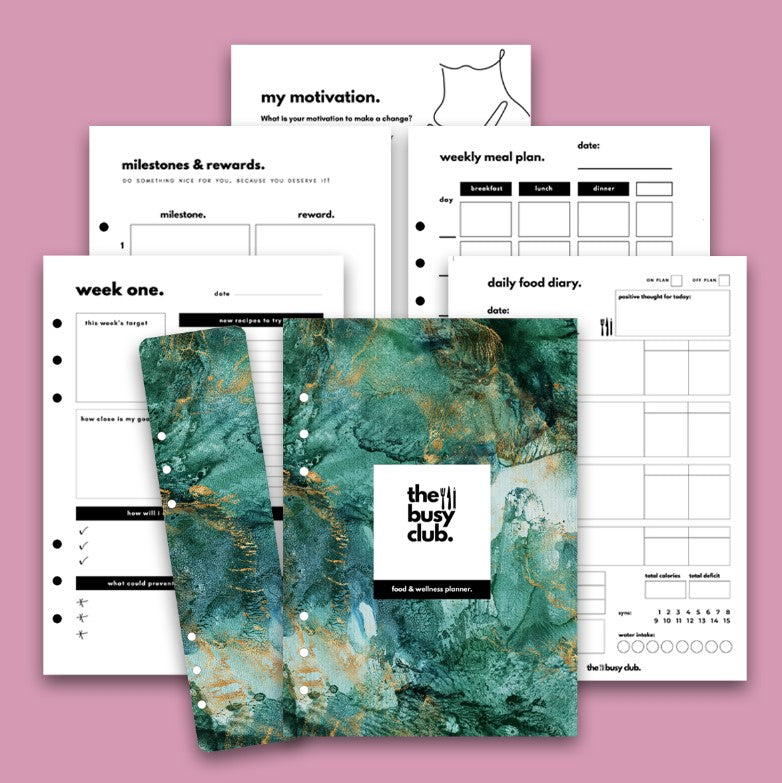 8 Week Food Diary Personal Planner Inserts - Green Goddess