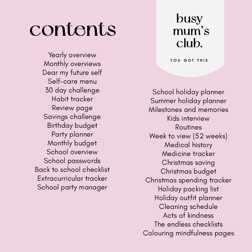 Busy Mum's Club Planner V3