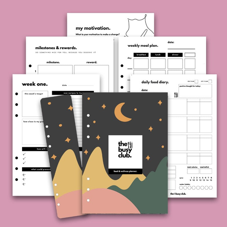 8 Week Food Diary Personal Planner Inserts - Moonlight Mountain