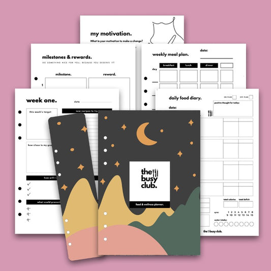 8 Week Food Diary Personal Planner Inserts - Moonlight Mountain