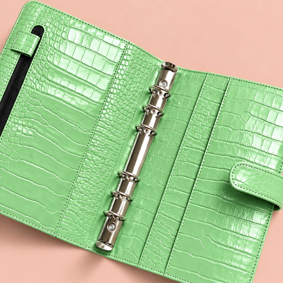 Embossed Croc A5 Ring Binder - Mint Green - Inner