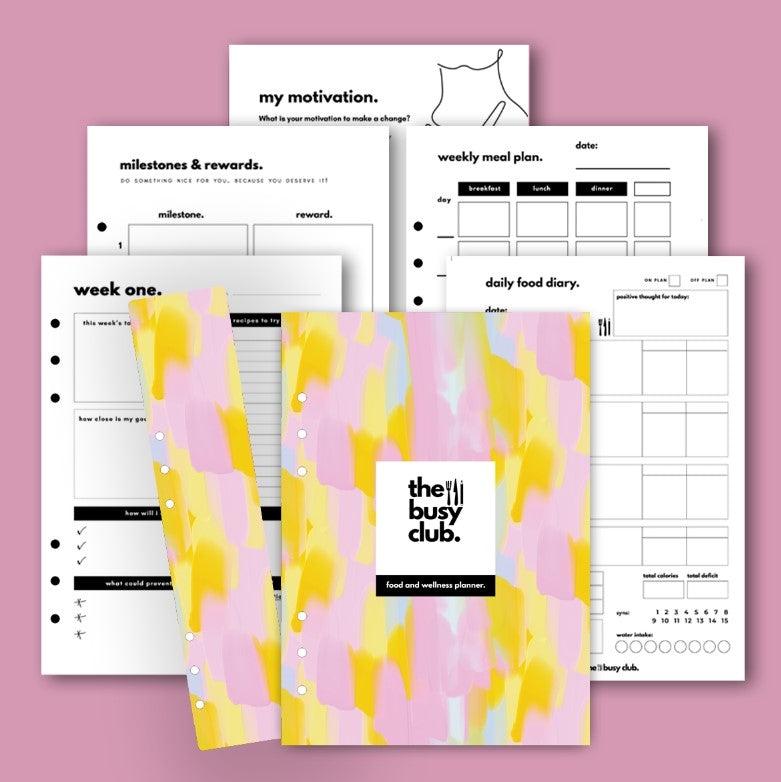 8 Week Food Diary Personal Planner Inserts - Pastel Daydream