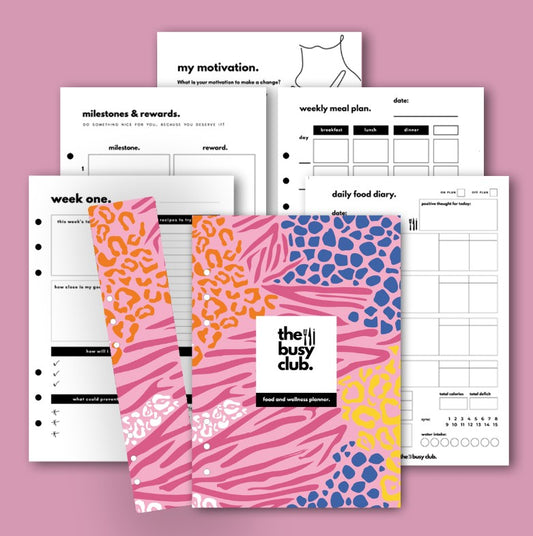 8 Week Food Diary Personal Planner Inserts - Safari Blush