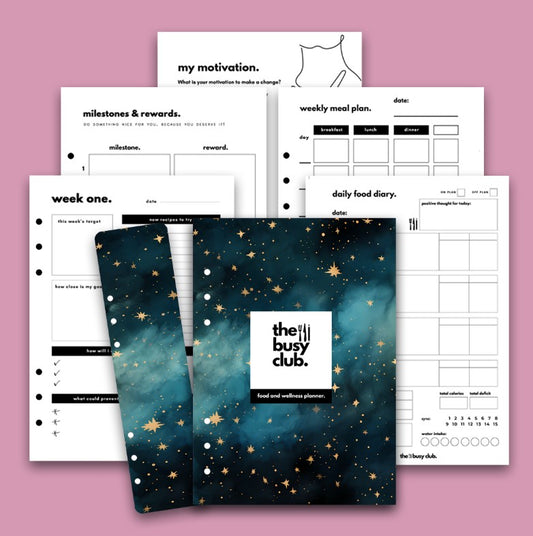 8 Week Food Diary Personal Planner Inserts - Star Dust