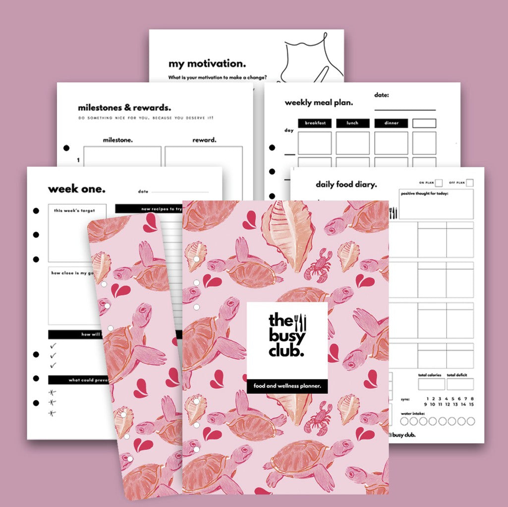 8 Week Food Diary Personal Planner Inserts - Turtle Bay