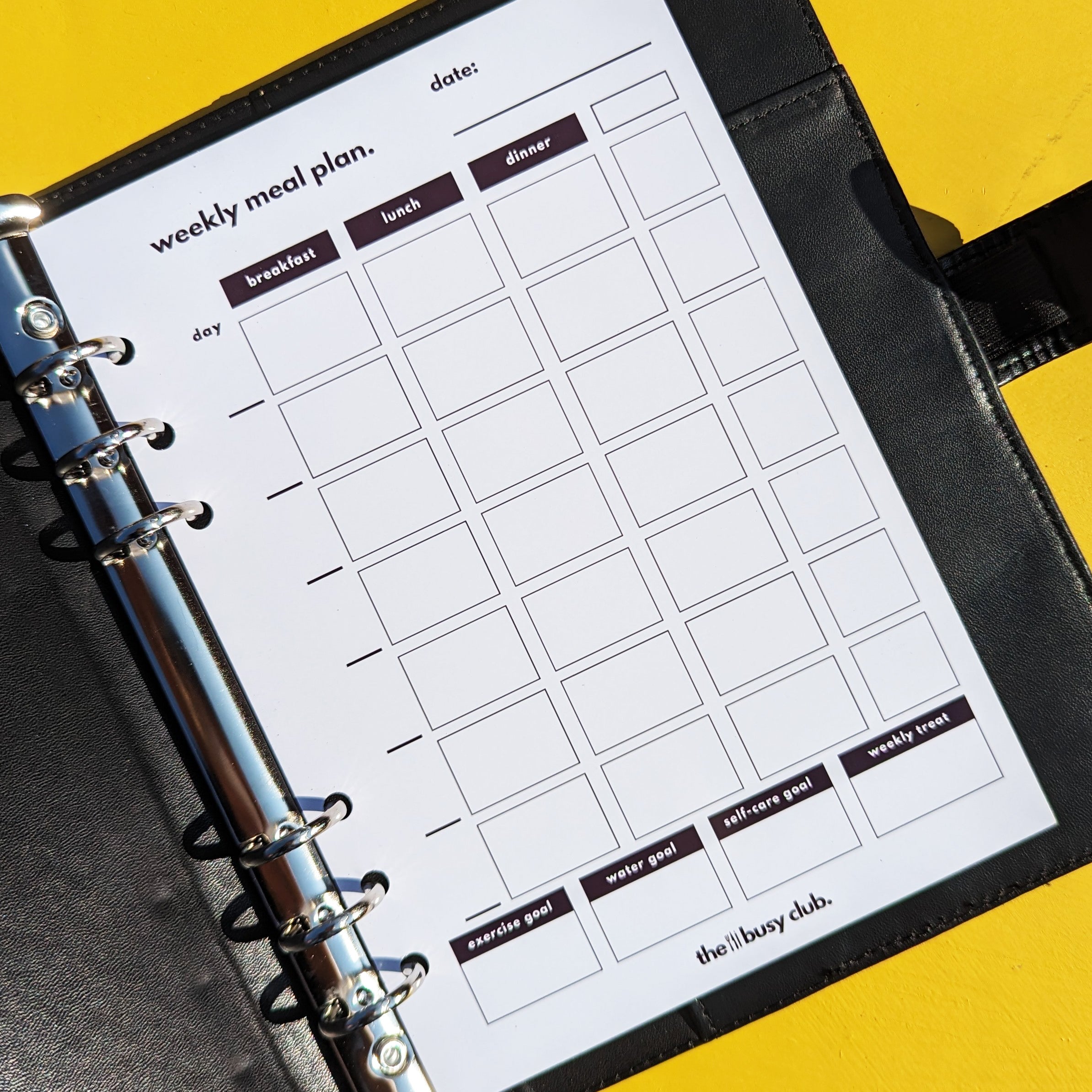 Weekly Meal Planner 'Blended Binder' Organiser Inserts
