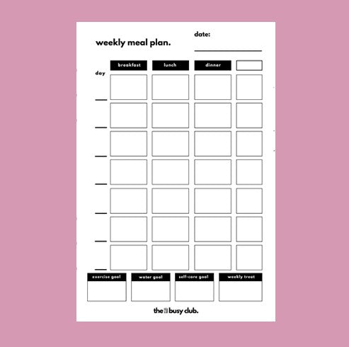 12 Month Weekly Meal Planner - Handbag Size