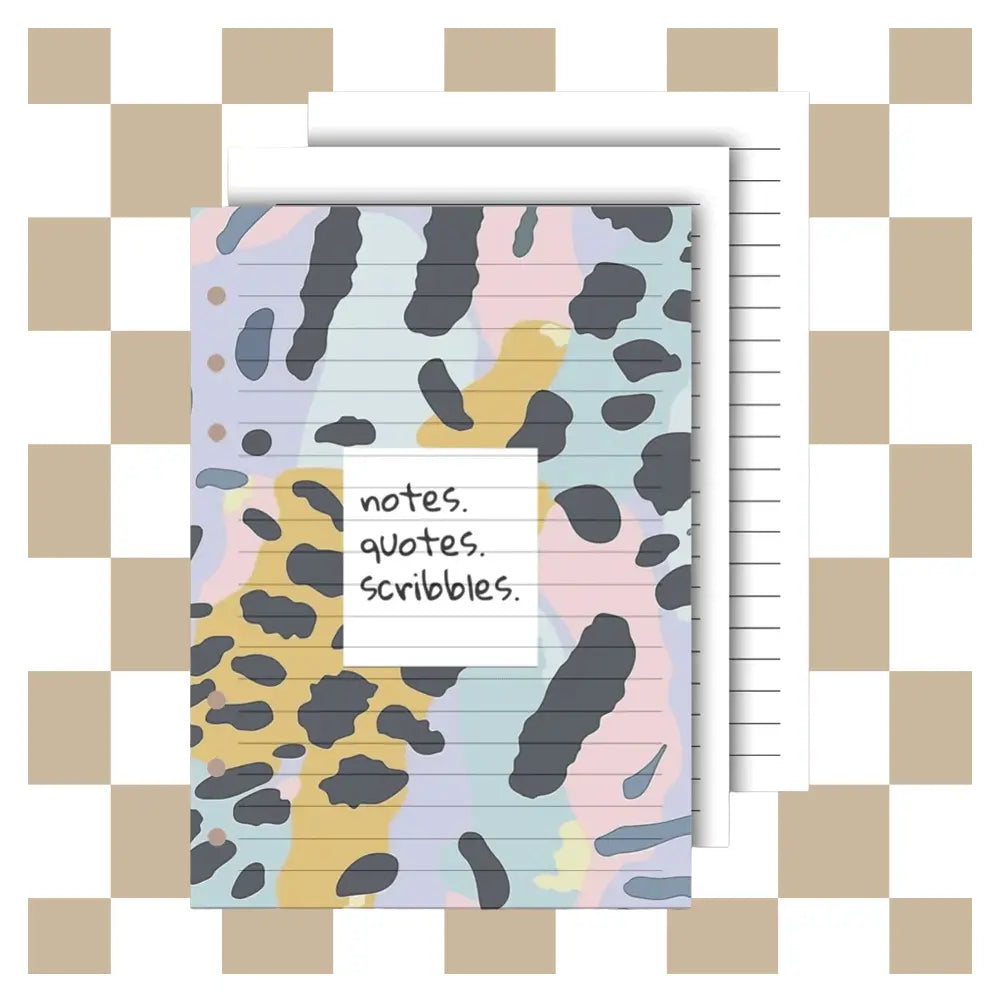 A5 Personal Planner Note Pages - Animal Print