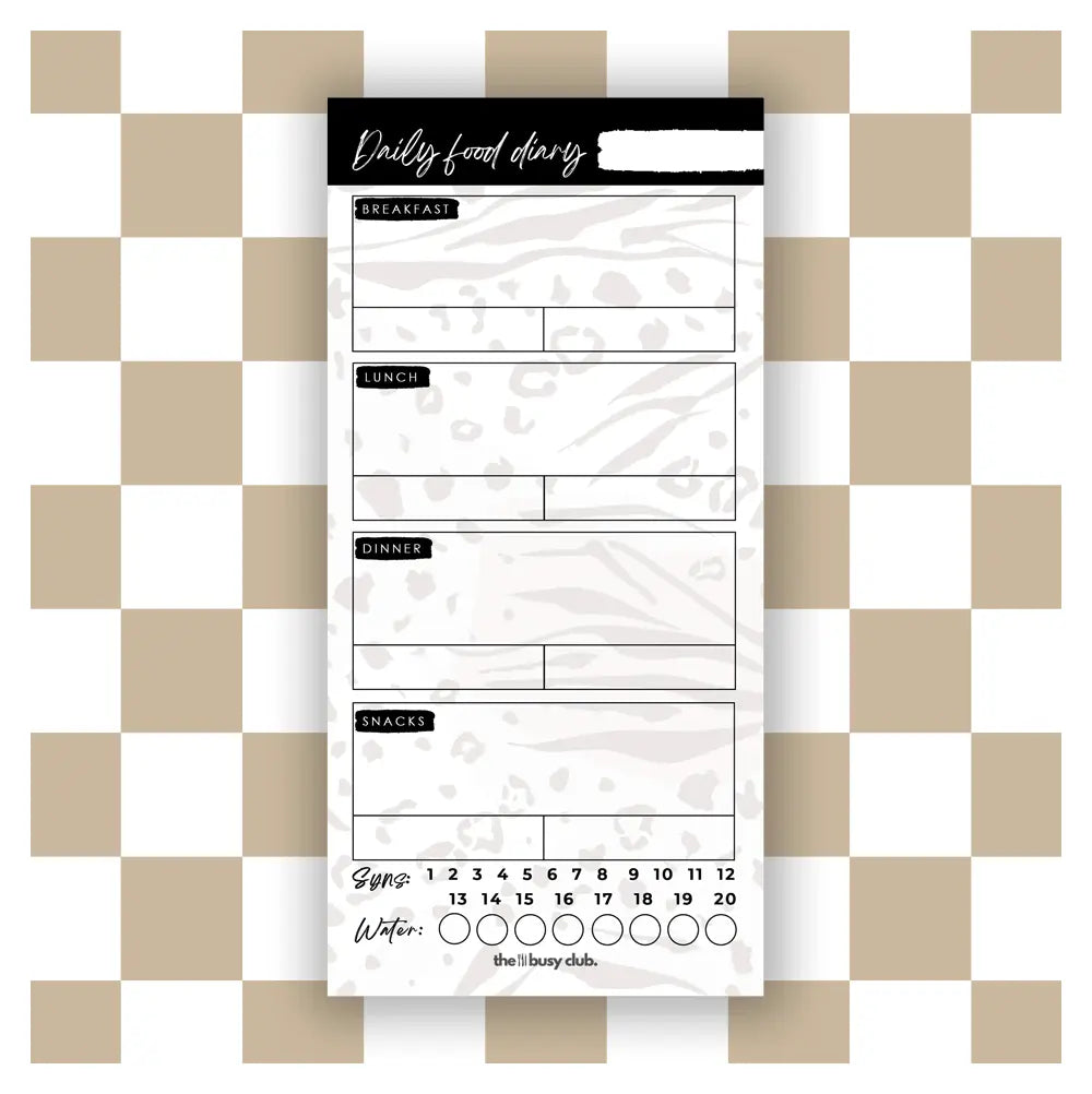 Daily Food Diary Tear Off Pad