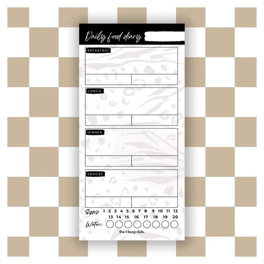 Daily Food Diary Tear Off Pad