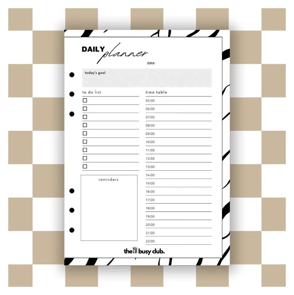Busy Day Daily Planner 'Blended Binder' Inserts