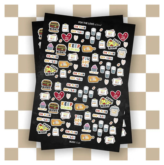 'For the love of food' Sticker Sheets